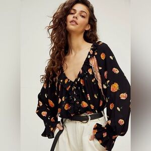 Free People The Poppy Body Suit Blouse Size Medium
